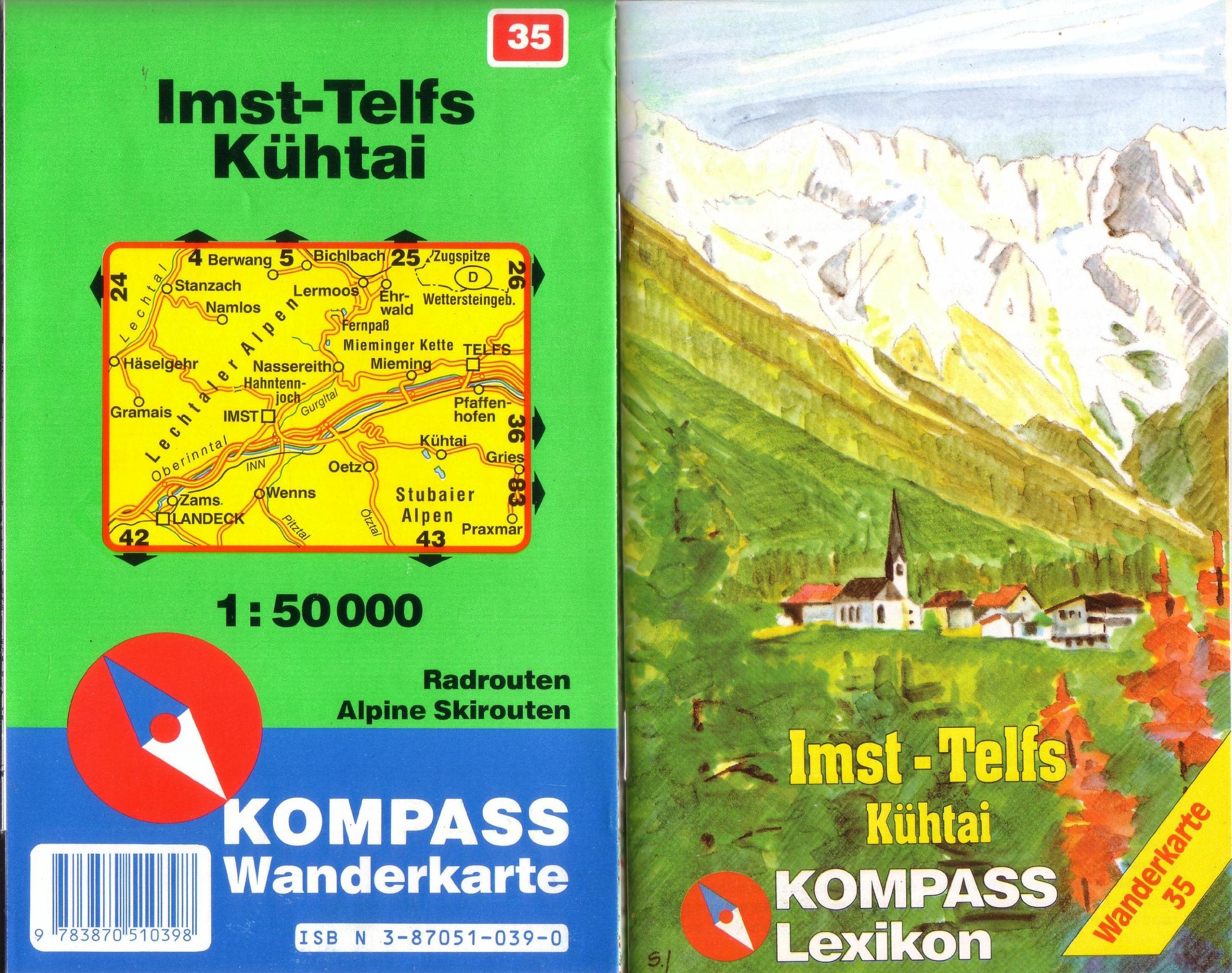 Imst - Telfs - Kühtai: Mit Kurzführer, Radwegen und alpinen Skirouten. 1:50000 (KOMPASS Wanderkarte) Maps & Plans