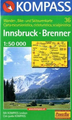 Kompass Karten, Innsbruck, Brenner: Mit Kurzführer, Radwegen und alpinen Skirouten. 1:50000 (KOMPASS Wanderkarte) Maps & Plans