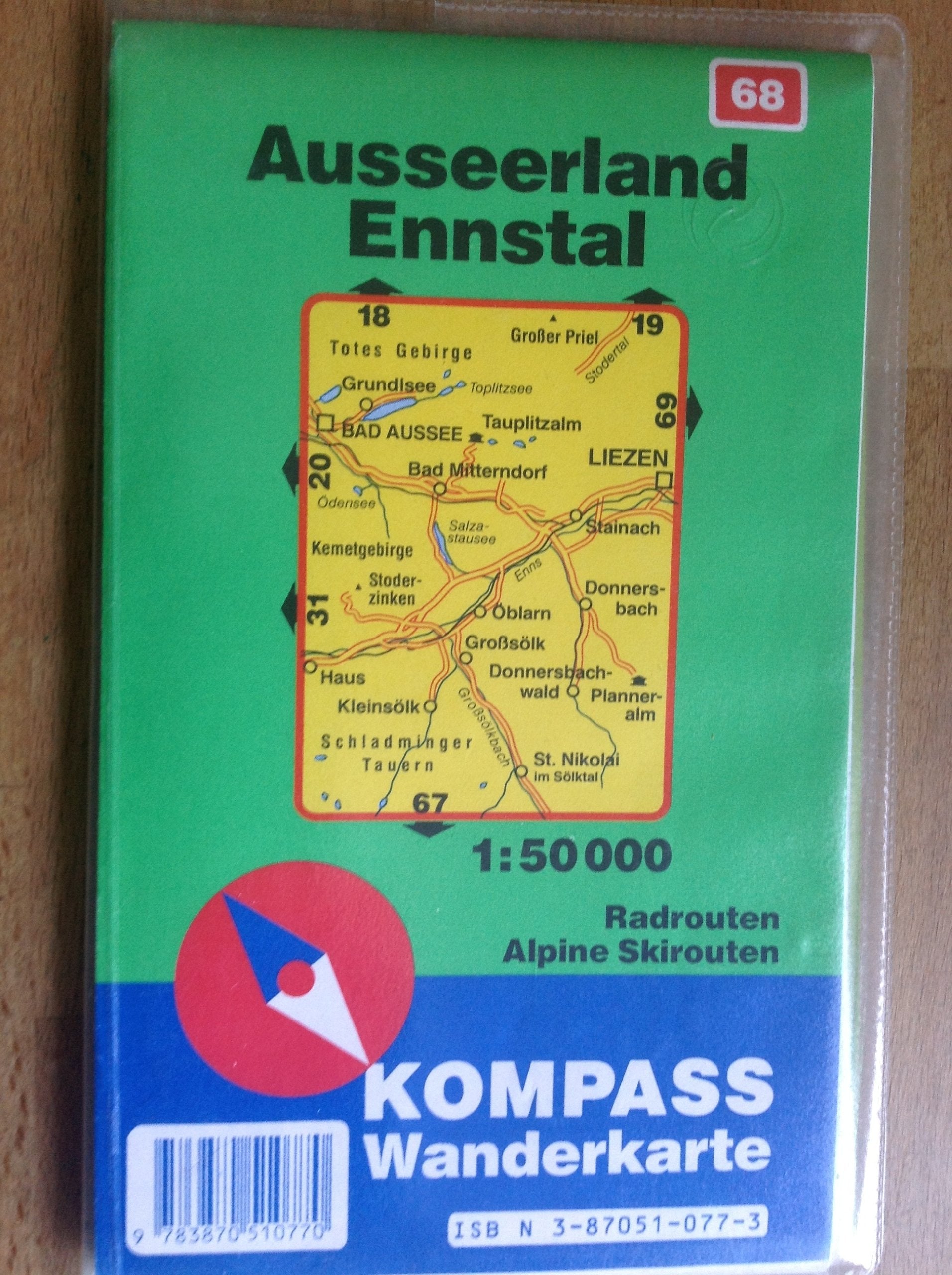 Ausseerland - Ennstal: Mit Kurzführer, Radwegen und alpinen Skirouten 1:50000 (KOMPASS Wanderkarte) Maps & Plans