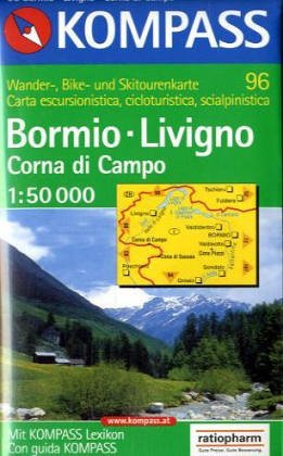 Carta escursionistica n. 96. Bormio, Livigno, Valtellina: Mit Kurzführer und alpinen Skirouten. Dt. /Ital. 1:50000 book