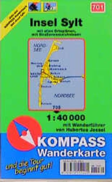 Insel Sylt: mit allen Ortsplänen, mit Straßenverzeichnissen und Fahrradwegen: mit Wanderführer von Hubertus Jessel Maps & Plans