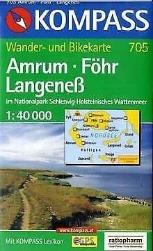 Kompass Karten, Amrum, Föhr, Langeness im Nationalpark Schleswig-Holsteinisches Wattenmeer: Mit Kurzführer und Radwegen. 1:40000 (KOMPASS Wanderkarte) Maps & Plans