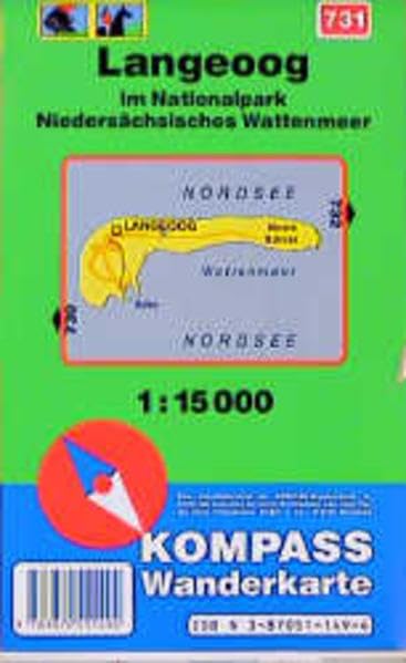 Kompass Karten, Langeoog im Nationalpark Niedersächsisches Wattenmeer (Nr.731): 1:15000 (KOMPASS Wanderkarte) Maps & Plans