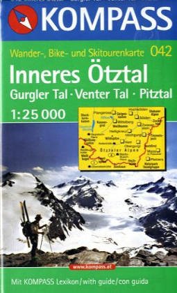 Kompass Karten, Inneres Ötztal (Nr.042): Mit Kurzführer, alpinen Skirouten und Radrouten. Dt. /Engl. /Ital. (KOMPASS Wanderkarte) Maps & Plans