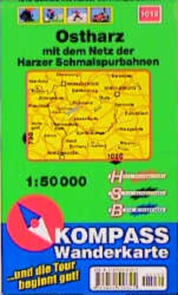 Ostharz: Mit Kurzführer und Radwegen. 1:50000 (KOMPASS Wanderkarte) Maps & Plans