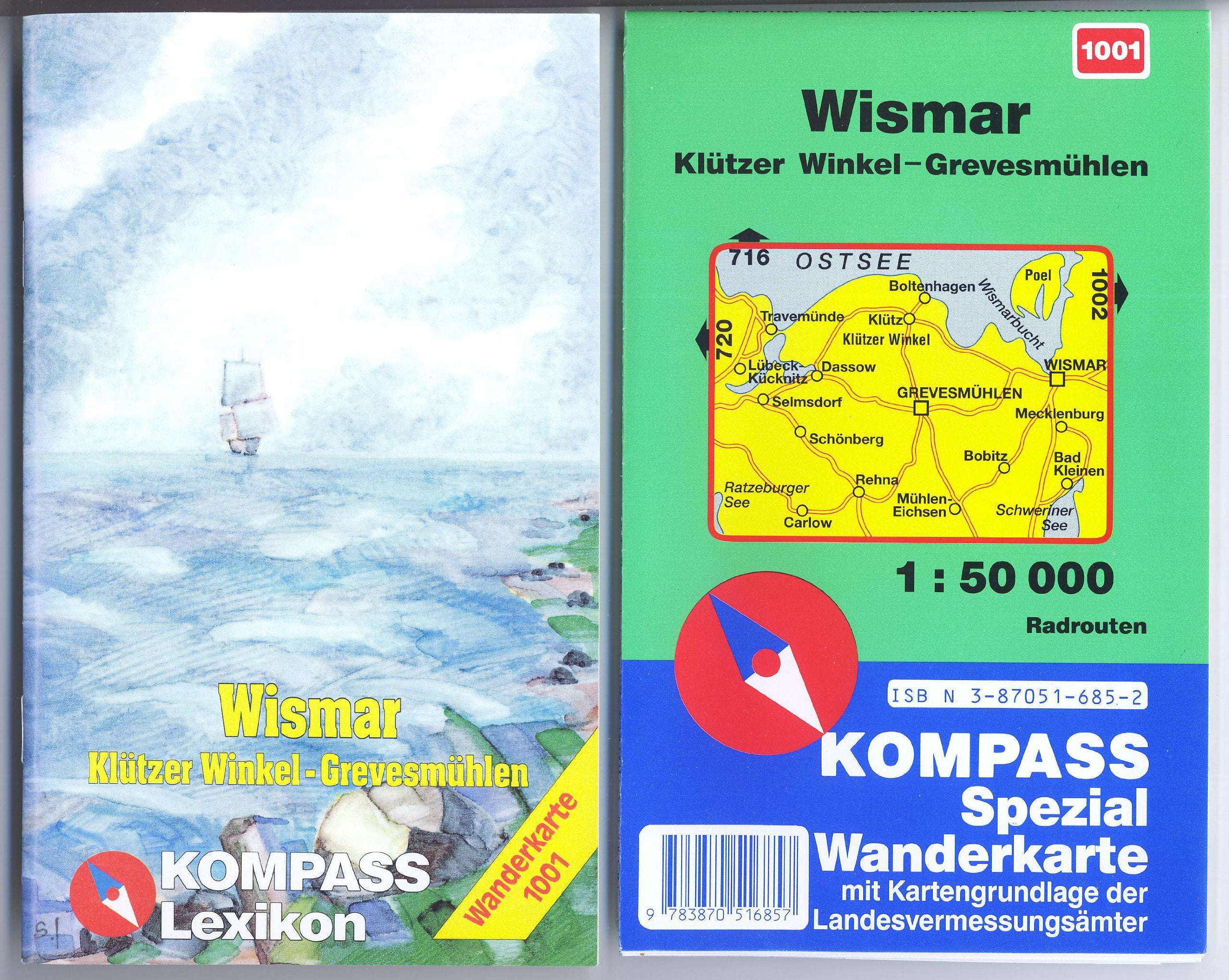 Wismar - Klützer Winkel: Mit Kurzführer und Radwegen. 1:50000 (KOMPASS Wanderkarte) Maps & Plans