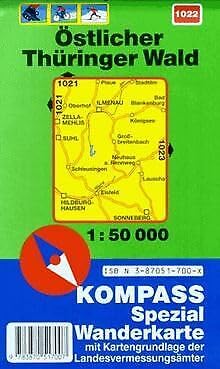 Östlicher Thüringer Wald: Mit Kurzführer und Radwegen. 1:50000 (KOMPASS Wanderkarte) Maps & Plans