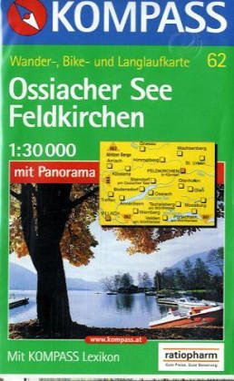 Ossiacher See /Feldkirchen: Mit Kurzführer, Radwegen und Langlaufloipen. 1:30000 (KOMPASS Wanderkarte) Maps & Plans