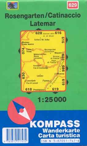 Kompass Karten, Rosengarten, Catinaccio, Latemar: 1:25000 (KOMPASS Wanderkarte) Maps & Plans