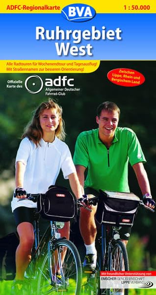 ADFC-Regionalkarte Ruhrgebiet West mit Tagestouren-Vorschlägen, 1:50.000: Zwischen Lippe und Rhein mit Bergischen Bahntrassen (ADFC-Regionalkarte 1:50.000) Leisure, Home & Garden