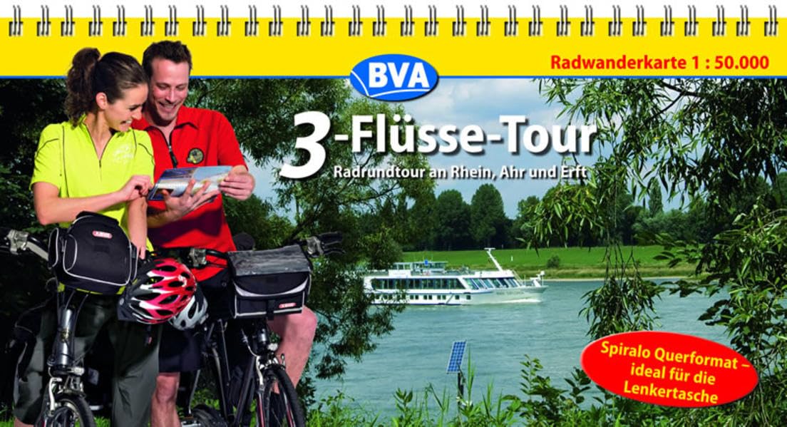Kompakt-Spiralo BVA 3-Flüsse-Tour Radrundtour an Rhein, Ahr und Erft Radwanderkarte 1:50.000 Leisure, Home & Garden
