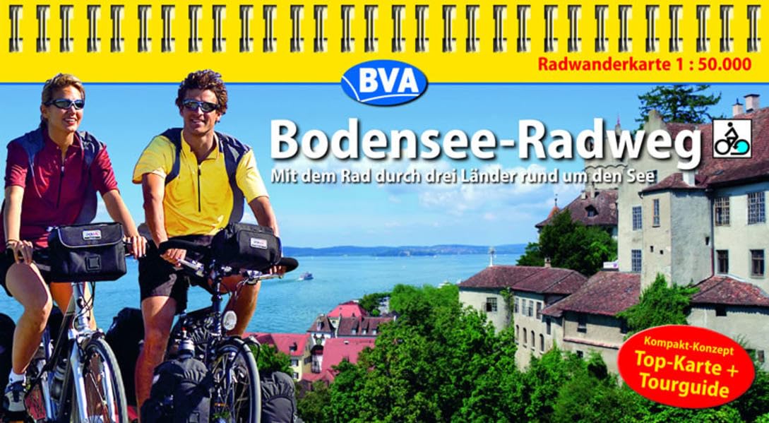 Kompakt-Spiralo BVA Bodensee-Radweg Mit dem Rad durch drei Länder rund um den See Radwanderkarte 1:50.000 Leisure, Home & Garden