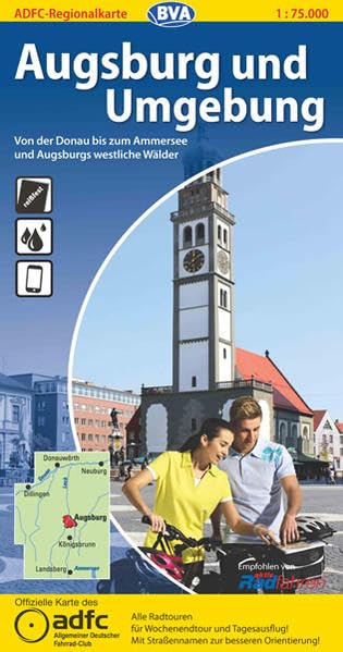 Augsburg & umgebung GPS wp r/v cycling map book