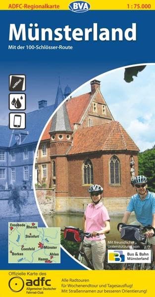 Münsterland: Mit der 100-Schösser-Route. Alle Radtouren für Wochenende und Tagesausflug! Mit Straßennamen zur besseren Orientierung! Reißfest. ... Fahrrad-Club (ADFC-Regionalkarte 1:75000) Leisure, Home & Garden