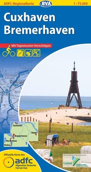 ADFC-Regionalkarte Cuxhaven Bremerhaven mit Tagestouren-Vorschlägen, 1:75.000, reiß- und wetterfest, GPS-Tracks Download: Zwischen Nordsee, Elbe und Weser (ADFC-Regionalkarte 1:75000) Leisure, Home & Garden