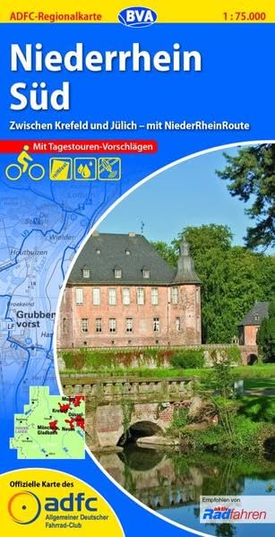 ADFC-Regionalkarte Niederrhein Süd mit Tagestouren-Vorschlägen, 1:75.000, reiß- und wetterfest, GPS-Tracks Download: Zwischen Krefeld und Jülich - mit NiederRheinRoute (ADFC-Regionalkarte 1:75000) Leisure, Home & Garden