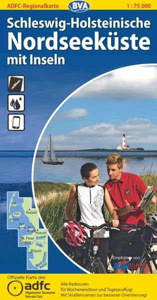 ADFC-Regionalkarte Schleswig-Holsteinische Nordseeküste mit Inseln mit Tagestouren-Vorschlägen, 1:75.000, reiß- und wetterfest, GPS-Tracks Download: ... Fahrrad-Club (ADFC-Regionalkarte 1:75000) Leisure, Home & Garden