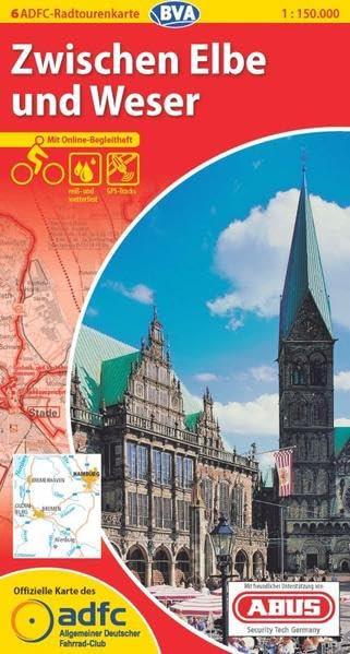 ADFC-Radtourenkarte 6 Zwischen Elbe und Weser 1:150.000, reiß- und wetterfest, GPS-Tracks Download und Online-Begleitheft: Mit Online-Begleitheft. ... (ADFC) (ADFC-Radtourenkarte 1:150.000) Leisure, Home & Garden