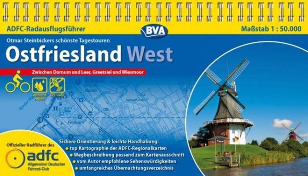 ADFC-Radausflugsführer Ostfriesland 1 : 50 000 Leisure, Home & Garden