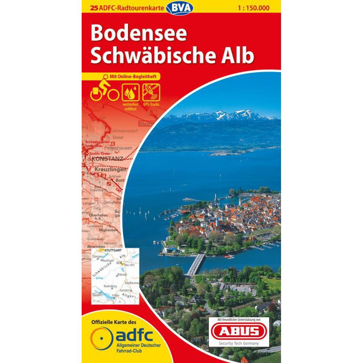 ADFC-Radtourenkarte 25 Bodensee Schwäbische Alb 1:150.000, reiß- und wetterfest, GPS-Tracks Download und Online-Begleitheft: Offizielle Karte d. ... (ADFC) (ADFC-Radtourenkarte 1:150.000) Leisure, Home & Garden