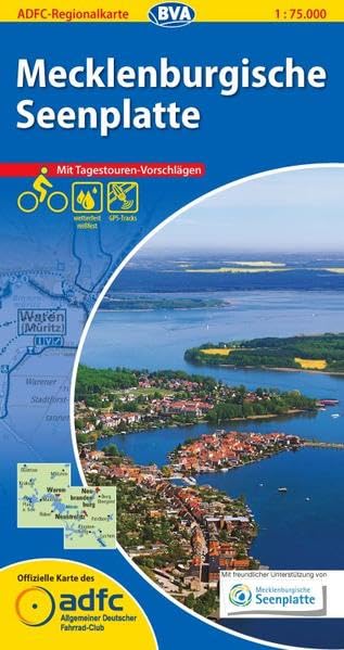 ADFC-Regionalkarte Mecklenburgische Seenplatte mit Tagestouren-Vorschlägen, 1:75.000, reiß- und wetterfest, GPS-Tracks Download: Mit ... Fahrrad-Club (ADFC-Regionalkarte 1:75000) Leisure, Home & Garden