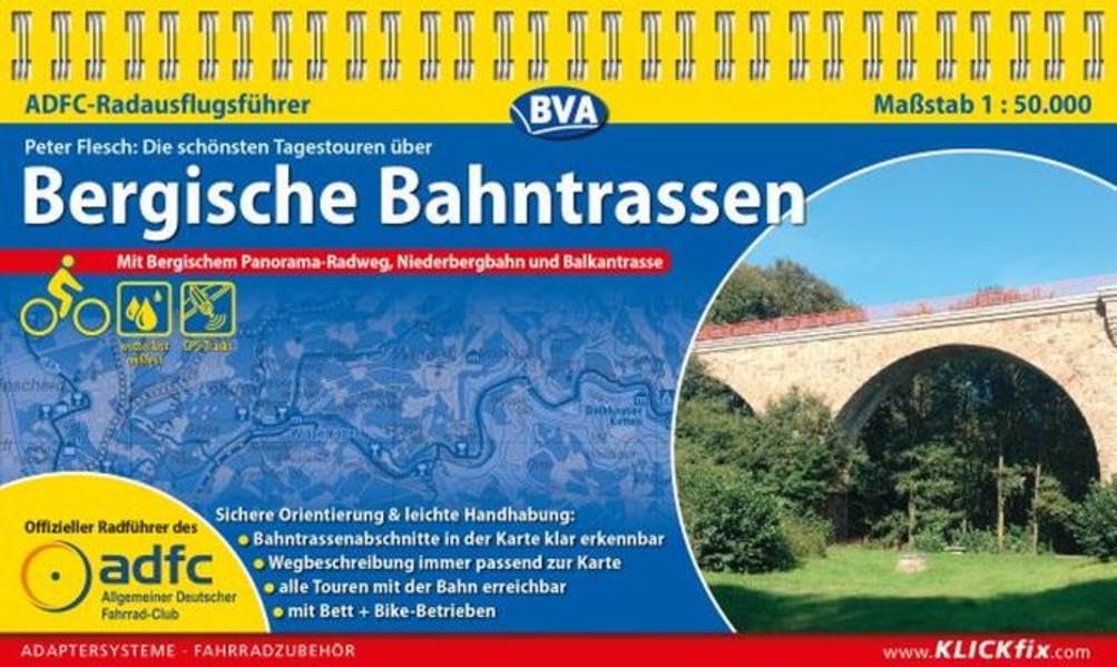 ADFC-Radausflugsführer Bergische Bahntrassen 1:50.000 praktische Spiralbindung, reiß- und wetterfest, GPS-Tracks Download: Mit Bergischem Panorama-Radweg, Niederbergbahn und Balkantrasse Leisure, Home & Garden