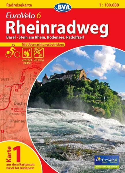 Eurovelo 6 Karte 01. Rheinradweg 1 : 100 000: Basel - Radolfzell, Bodensee Leisure, Home & Garden