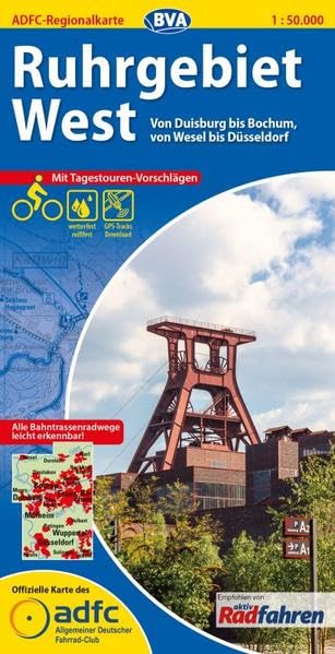 ADFC-Regionalkarte Ruhrgebiet West 1 : 50 000 mit Tagestouren-Vorschlägen Leisure, Home & Garden