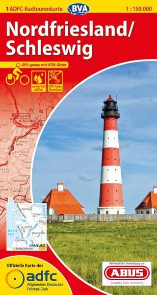 ADFC-Radtourenkarte 01 Nordfriesland /Schleswig 1 : 150.000 Leisure, Home & Garden