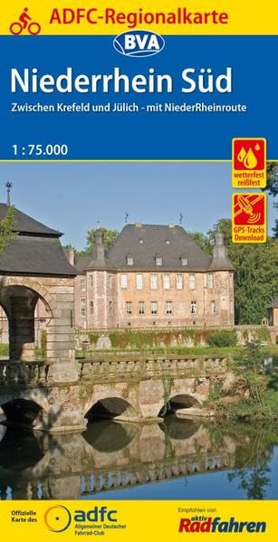 ADFC-Regionalkarte Niederrhein Süd 1:75.000, reiß- und wetterfest, GPS-Tracks Download Leisure, Home & Garden