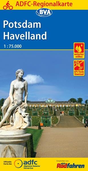 ADFC-Regionalkarte Potsdam Havelland mit Tagestouren-Vorschlägen, 1:75.000 Leisure, Home & Garden