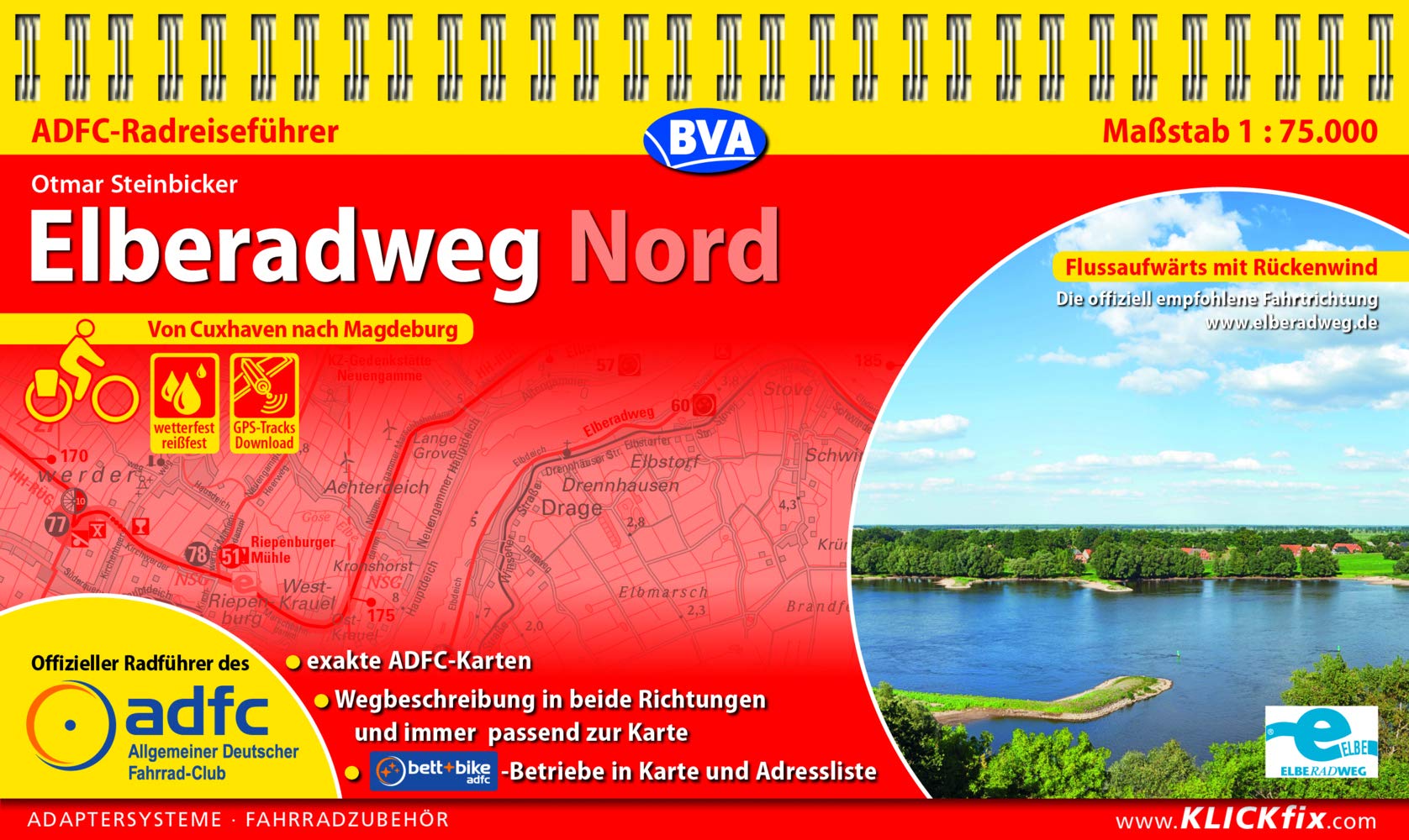 ADFC-Radreiseführer Elberadweg Nord 1:75.000 praktische Spiralbindung, reiß- und wetterfest, GPS-Tracks Download: Von Cuxhaven nach Magdeburg (ADFC Radführer) Leisure, Home & Garden