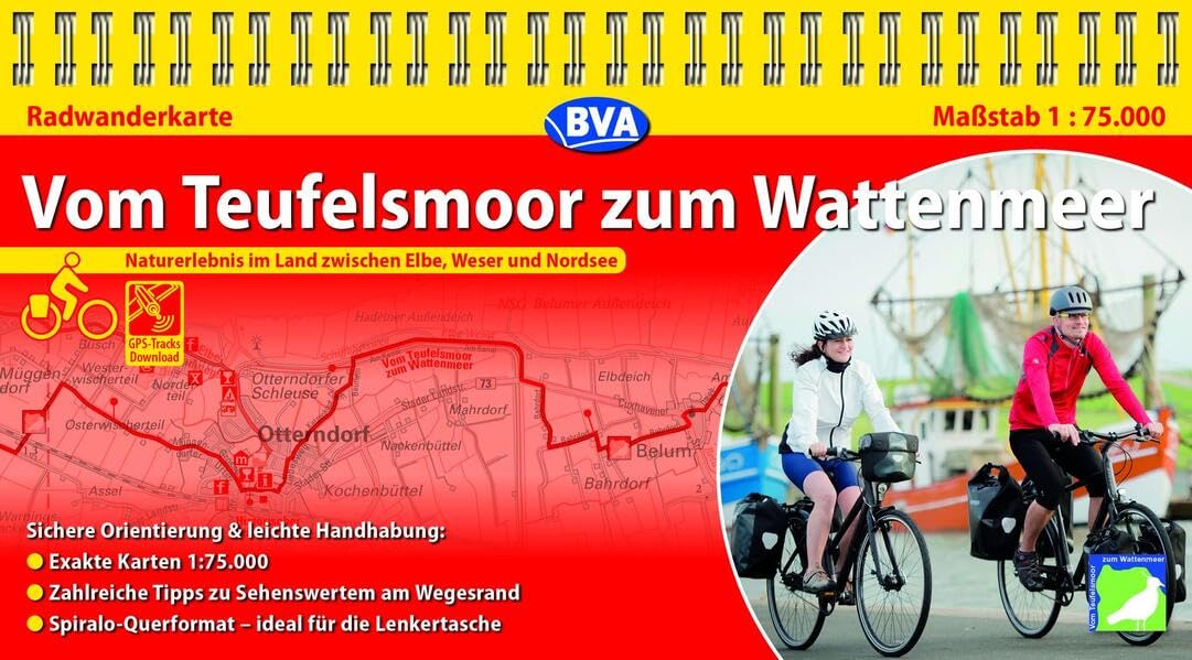 Kompakt-Spiralo BVA Vom Teufelsmoor zum Wattenmeer Naturerlebnis im Land zwischen Elbe, Weser und Nordsee Radwanderkarte 1:75.000 Leisure, Home & Garden