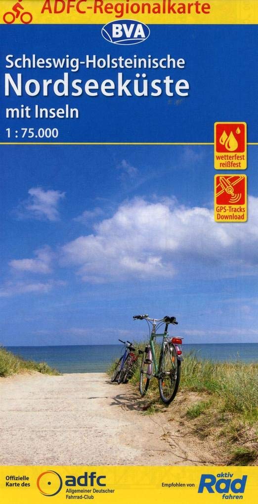 ADFC-Regionalkarte Schleswig-Holsteinische Nordseeküste mit Inseln mit Tagestouren-Vorschlägen 1:75.000 Leisure, Home & Garden