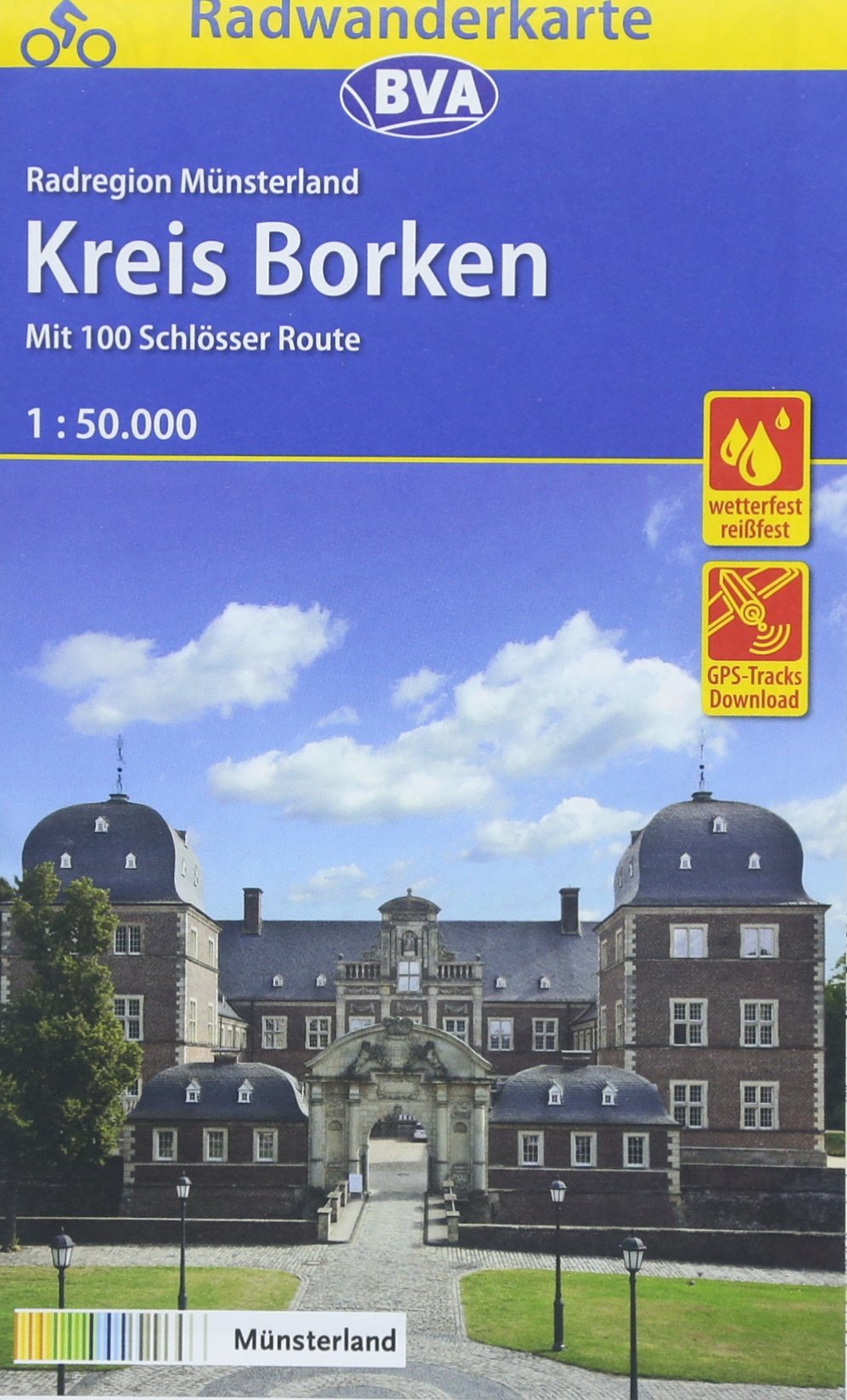 Radwanderkarte BVA Radregion Münsterland Kreis Borken mit 100 Schlösser Route 1:50.000 Leisure, Home & Garden