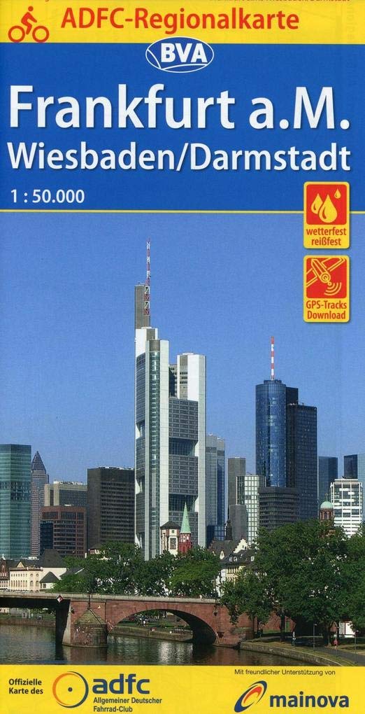 ADFC-Regionalkarte Frankfurt a. M. Wiesbaden/Darmstadt 1:50.000 Leisure, Home & Garden