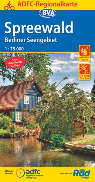 ADFC-Regionalkarte Spreewald /Berliner Seengebiet mit Tagestouren-Vorschlägen, 1:75.000, reiß- und wetterfest, GPS-Tracks Download Leisure, Home & Garden