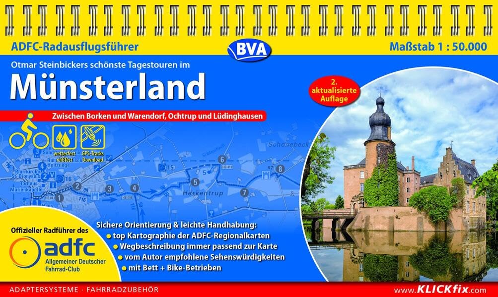 ADFC-Radausflugsführer Münsterland 1:50.000 praktische Spiralbindung, reiß- und wetterfest, GPS-Tracks Download Leisure, Home & Garden