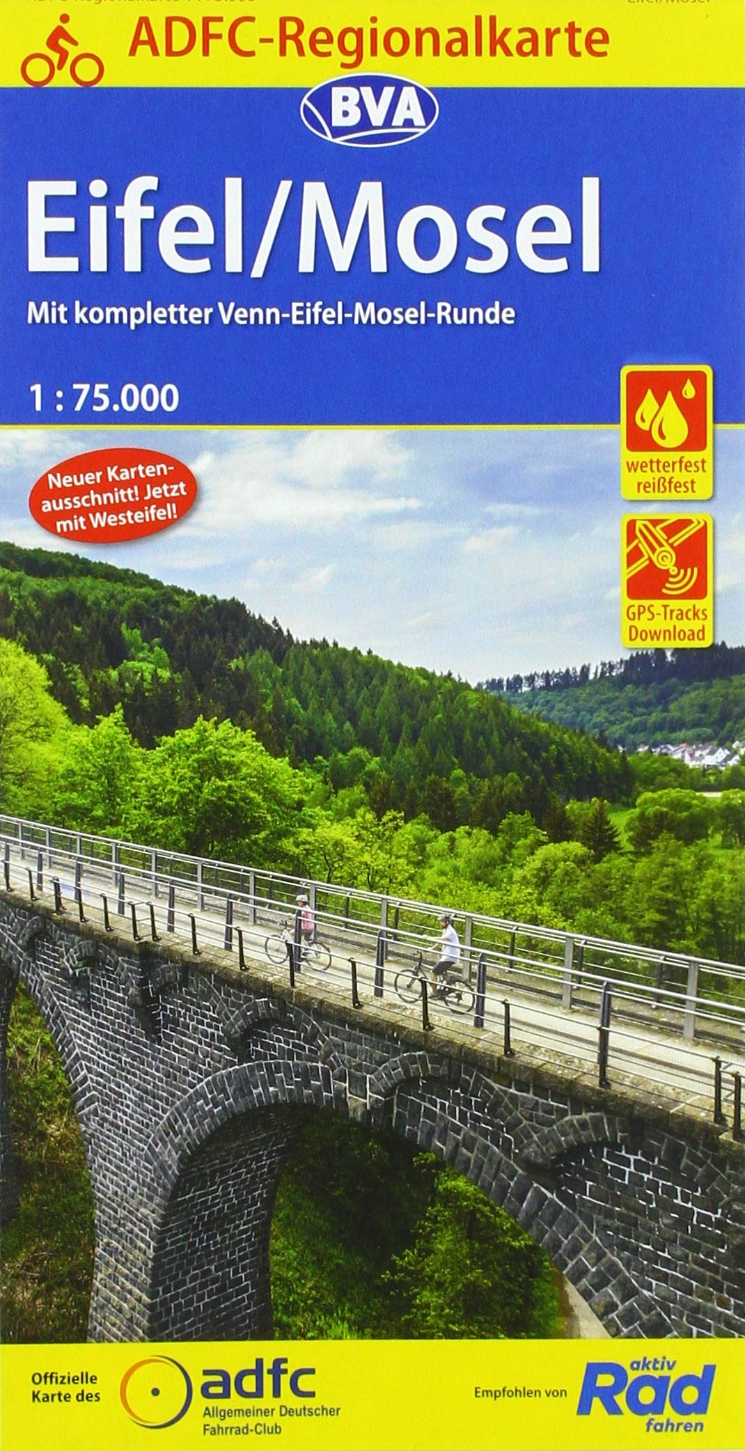 ADFC-Regionalkarte Eifel/ Mosel mit Tagestouren-Vorschlägen, 1:75.000, reiß- und wetterfest, GPS-Tracks Download Leisure, Home & Garden