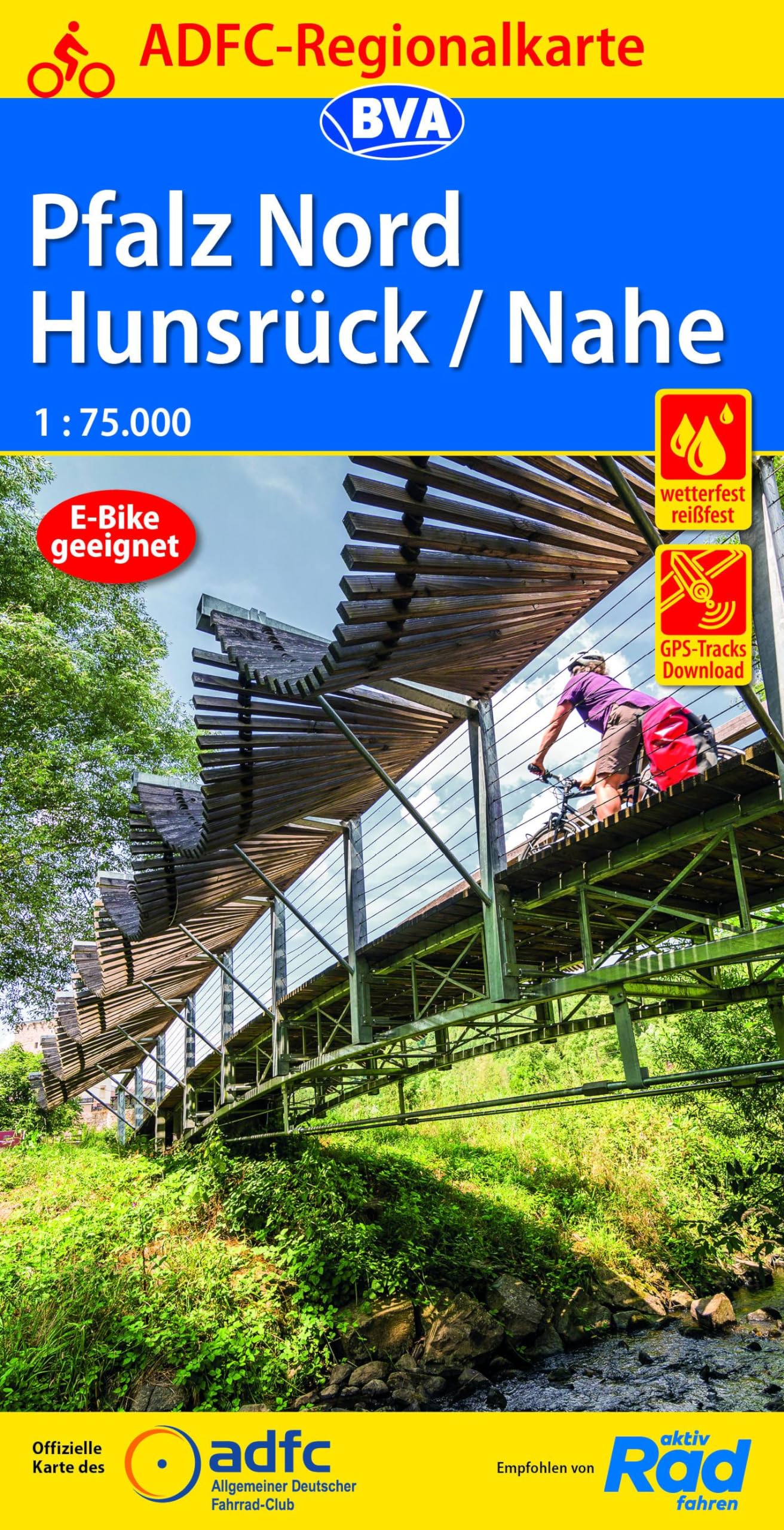 ADFC-Regionalkarte Pfalz Nord/ Hunsrück/ Nahe, 1:75.000, reiß- und wetterfest, GPS-Tracks Download Leisure, Home & Garden