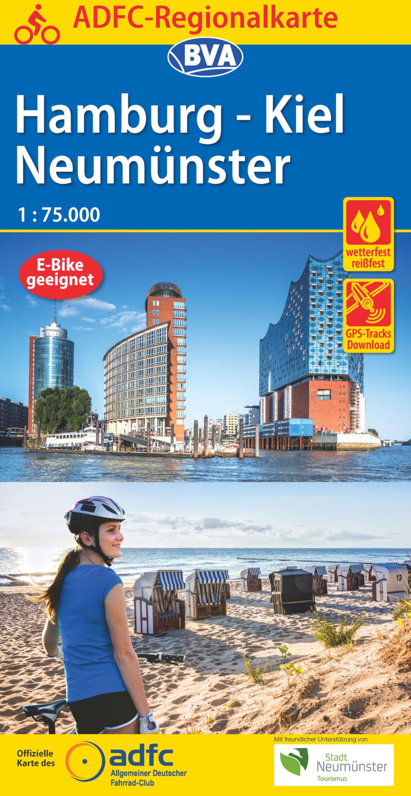 ADFC-Regionalkarte Hamburg/Neumünster/Kiel 1:75.000, reiß- und wetterfest, mit GPS-Tracks-Download Leisure, Home & Garden