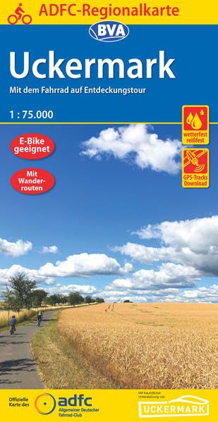 ADFC-Regionalkarte Uckermark, 1:75.000, mit Tagestourenvorschlägen, reiß- und wetterfest, E-Bike-geeignet, GPS-Tracks Download: Mit Wanderrouten (ADFC-Regionalkarte 1:75000) Leisure, Home & Garden