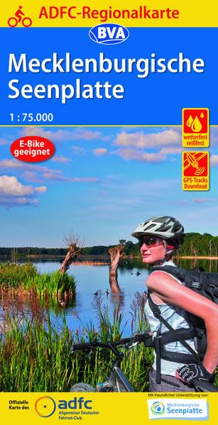 ADFC-Regionalkarte Mecklenburgische Seenplatte, 1:75.000, mit Tagestourenvorschlägen, reiß- und wetterfest, E-Bike-geeignet, mit Knotenpunkten, GPS-Tracks Download (ADFC-Regionalkarte 1:75000) Leisure, Home & Garden