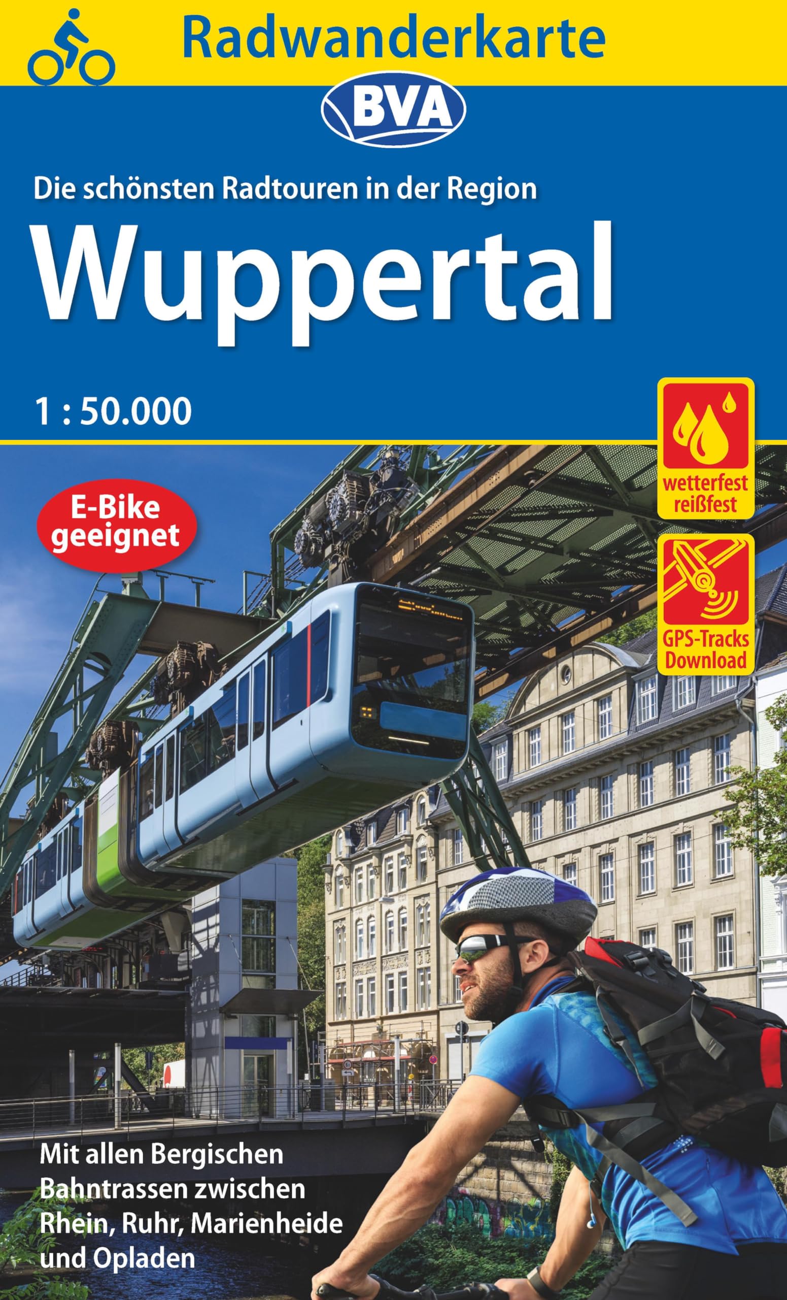 Radwanderkarte BVA Die schönsten Radtouren in der Region Wuppertal, 1:50.000, reiß- und wetterfest, GPS-Tracks Download, E-Bike geeignet Leisure, Home & Garden