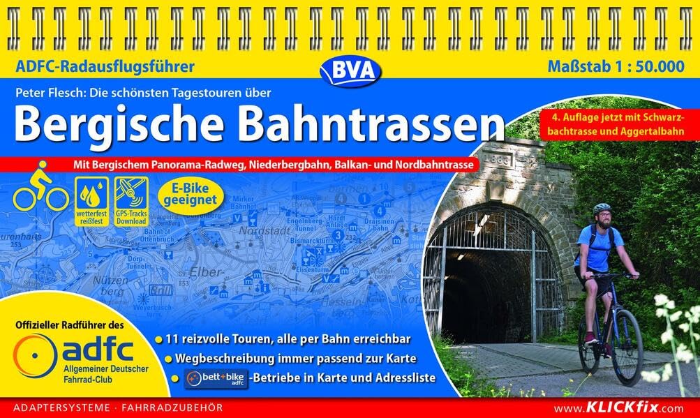 BVA ADFC Radausflugsführer Bergische Bahntrassen: praktische Spiralbindung, reiß- und wetterfest, GPS-Track Download, Mit Bergischem Panorama-Radweg, ... und Aggertalbahn (BVA Spiralo, Band 291) Leisure, Home & Garden
