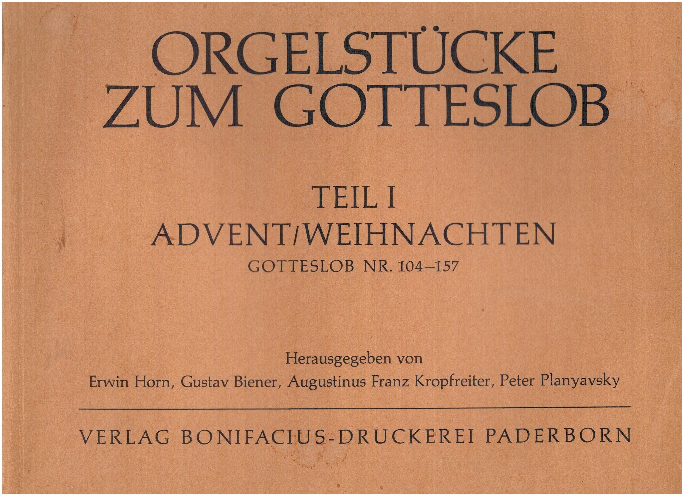 Orgelstücke zum Gotteslob. Teil 1: Advent, Weihnachten Sheet Music
