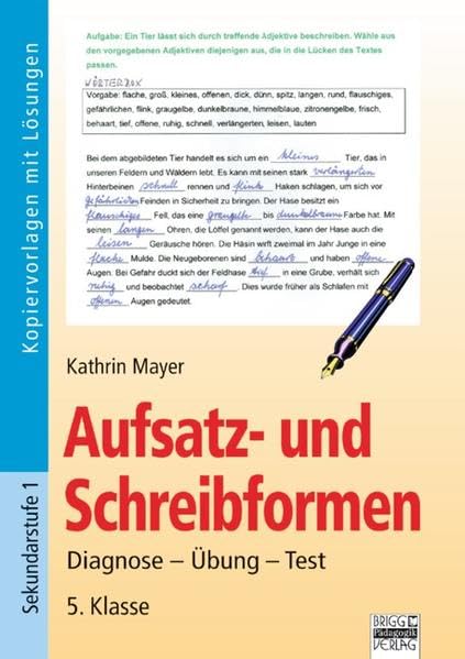 Aufsatz und Schreibformen: 5. Klasse - Kopiervorlagen mit Lösungen Study Guides