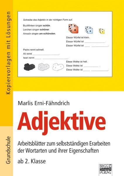 Adjektive: Arbeitsblätter zum selbstständigen Erarbeiten der Wortarten und ihrer Eigenschaften - ab 2. Klasse Study Guides