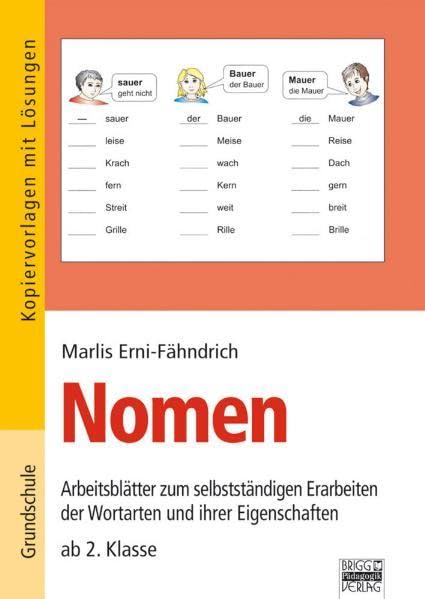 Nomen: Arbeitsblätter zum selbstständigen Erarbeiten der Wortarten und ihrer Eigenschaften - ab 2. Klasse Study Guides