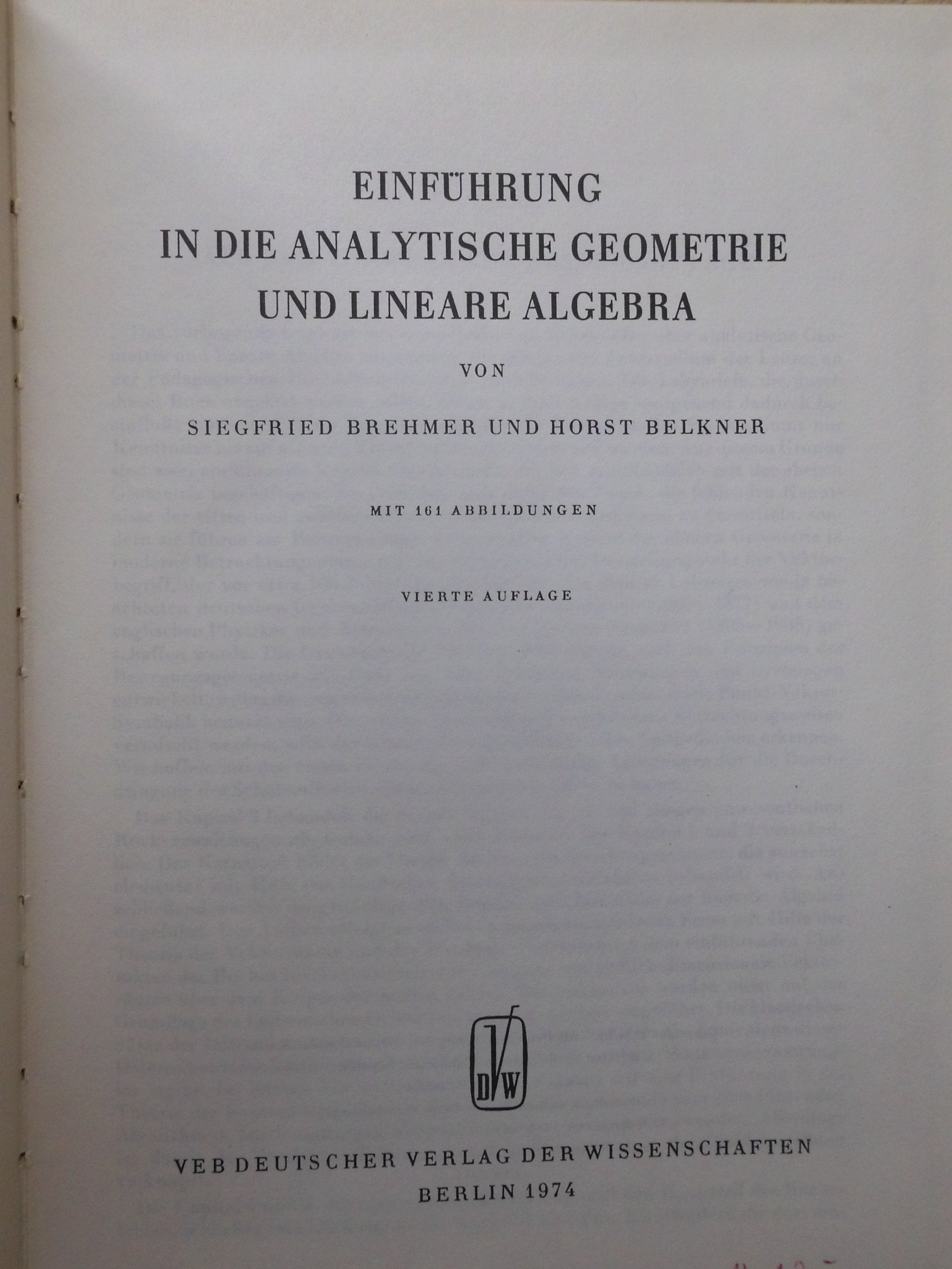 Einführung in die analytische Geometrie und lineare Algebra Mathematics